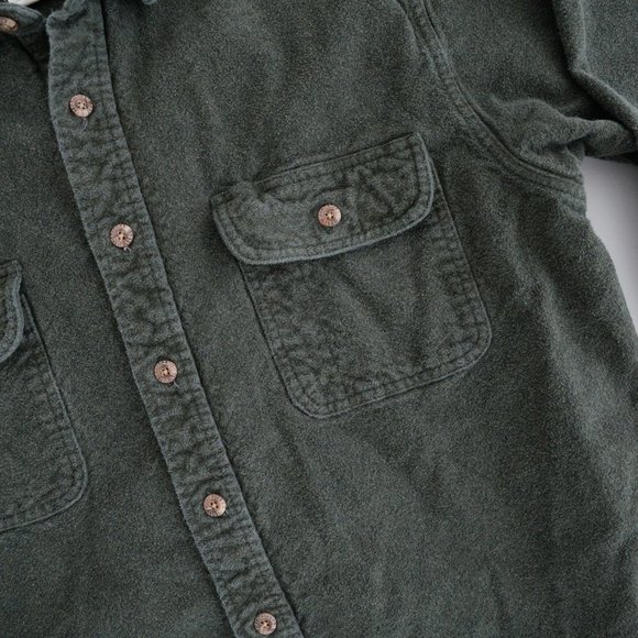 Field & Stream Hunter Green 100% Cotton Button Down Shacket Jacket  Shirt ~Large - Picture 7 of 12